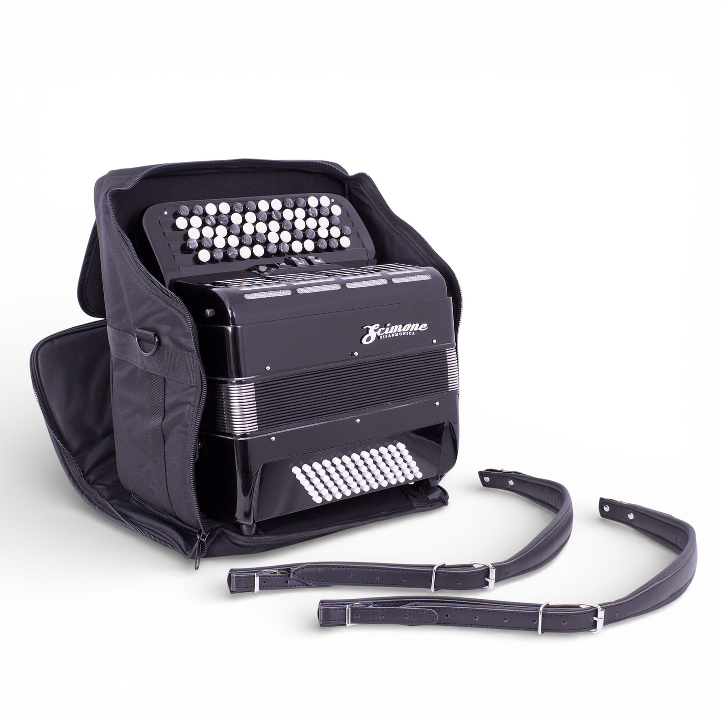 Acordeón Scimone 3072 72 bajos Black con Funda 8