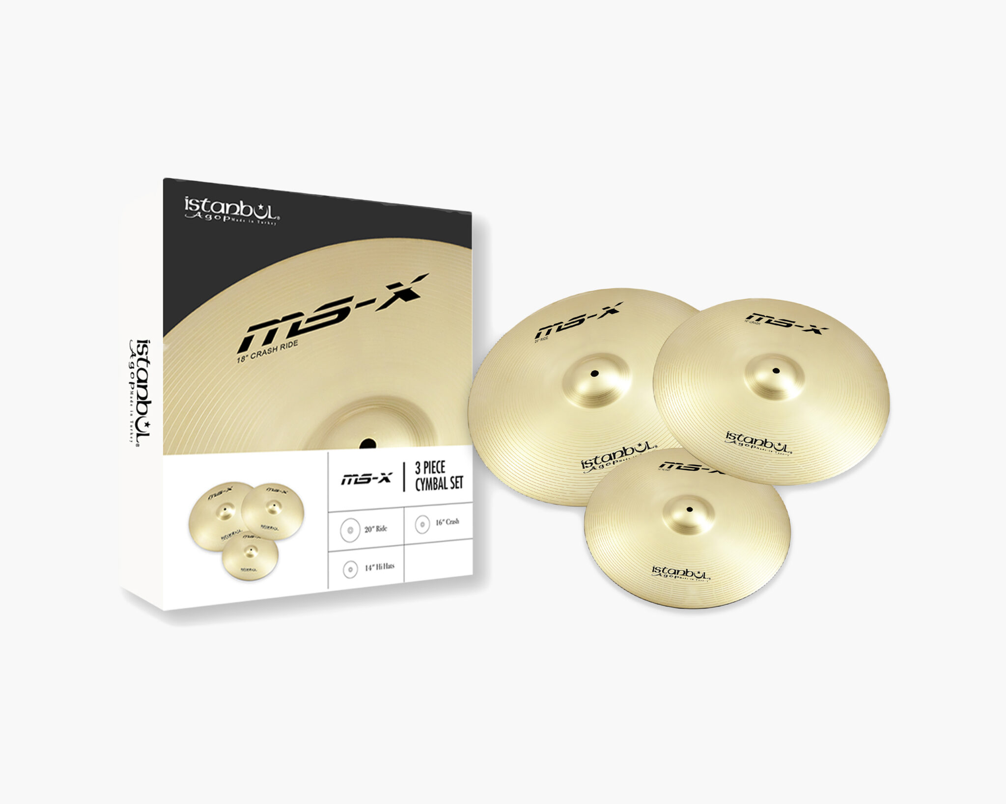 Set Platillos Istanbul Agop MS-X Hi-Hats 14 Crash 16 Ri