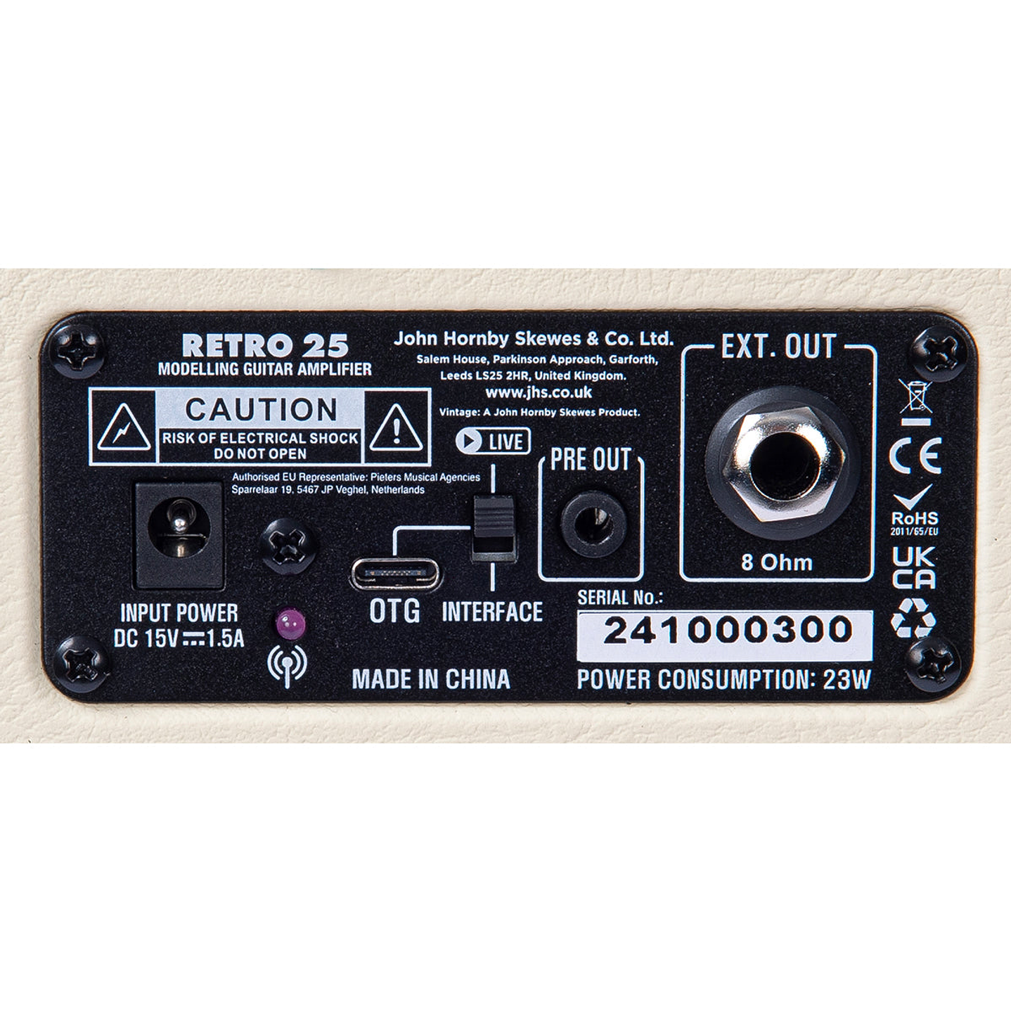 Amplificador Guitarra Eléctrica Vintage Retro 25W DSP Vintage White VMA25VW 6