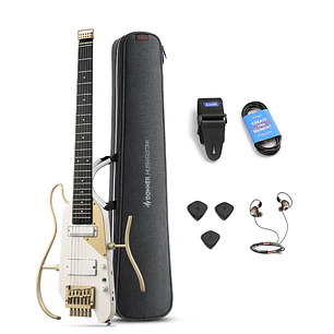 Pack Guitarra Eléctrica Donner Hush x Pro White-Luxe EC7450