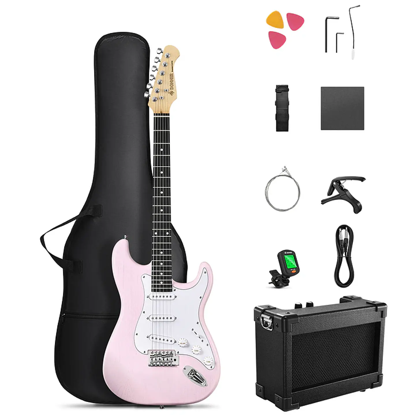 Pack Guitarra Eléctrica Donner DST-80 Shell Pink EC6957