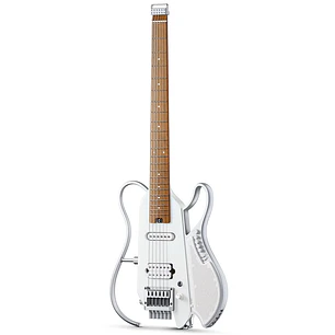 Guitarra Eléctrica Donner HUSH X LIVE White con Parlante EC7702