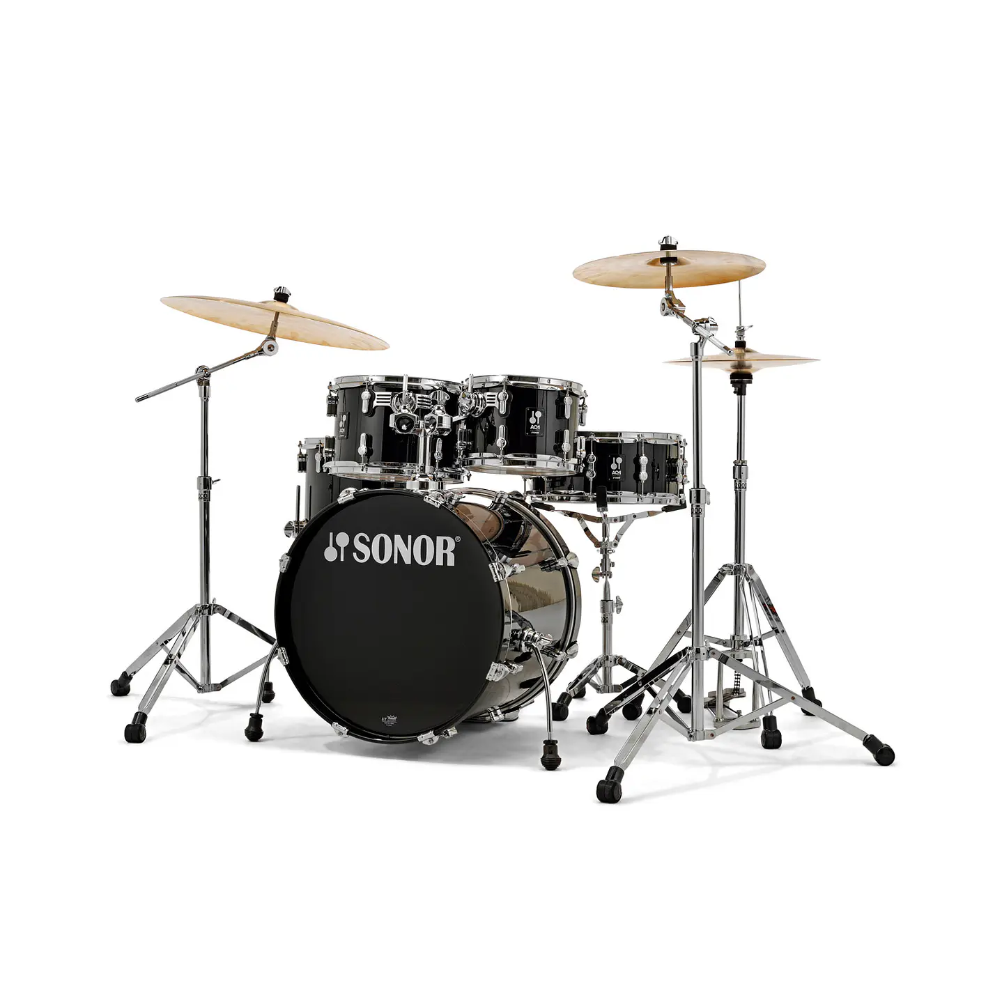 Batería Sonor AQ1 Studio Set Piano Black con Hardware 3