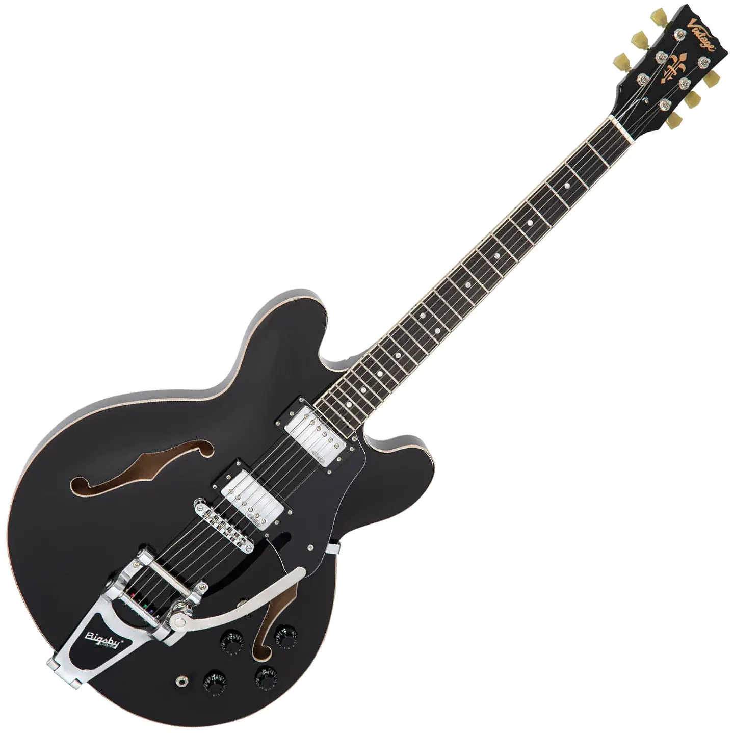 Guitarra Eléctrica Semiacústica Vintage VSA500BBK Boulevard Black 1