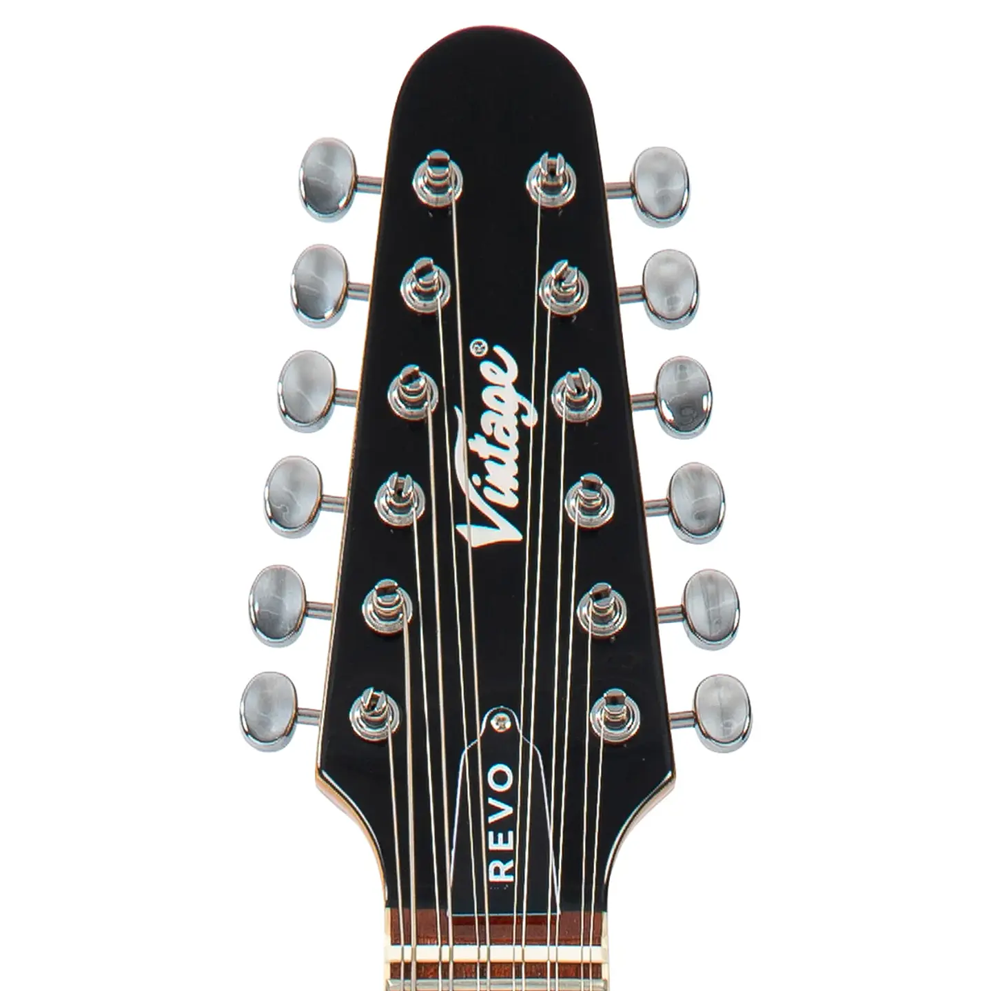 Guitarra Eléctrica Vintage REVO Surfmaster Thinline 12 Cuerdas VRST6512BK 6