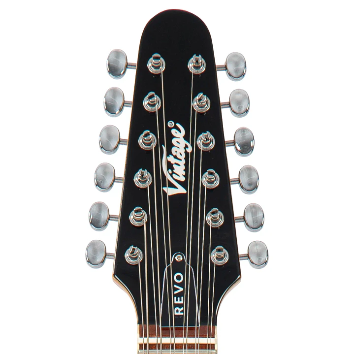Guitarra Eléctrica Vintage REVO Surfmaster Thinline 12 Cuerdas VRST6512BK 6