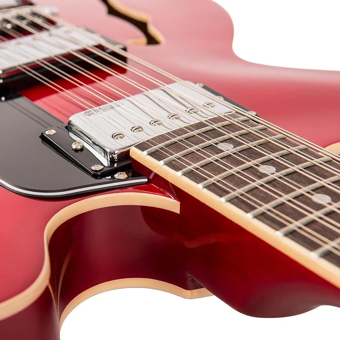 Guitarra Eléctrica Semiacústica Vintage VSA500CR-12 12 Cuerdas Cherry Red 3