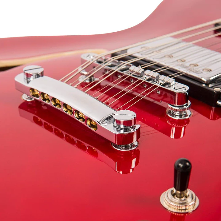 Guitarra Eléctrica Semiacústica Vintage VSA500CR-12 12 Cuerdas Cherry Red 7