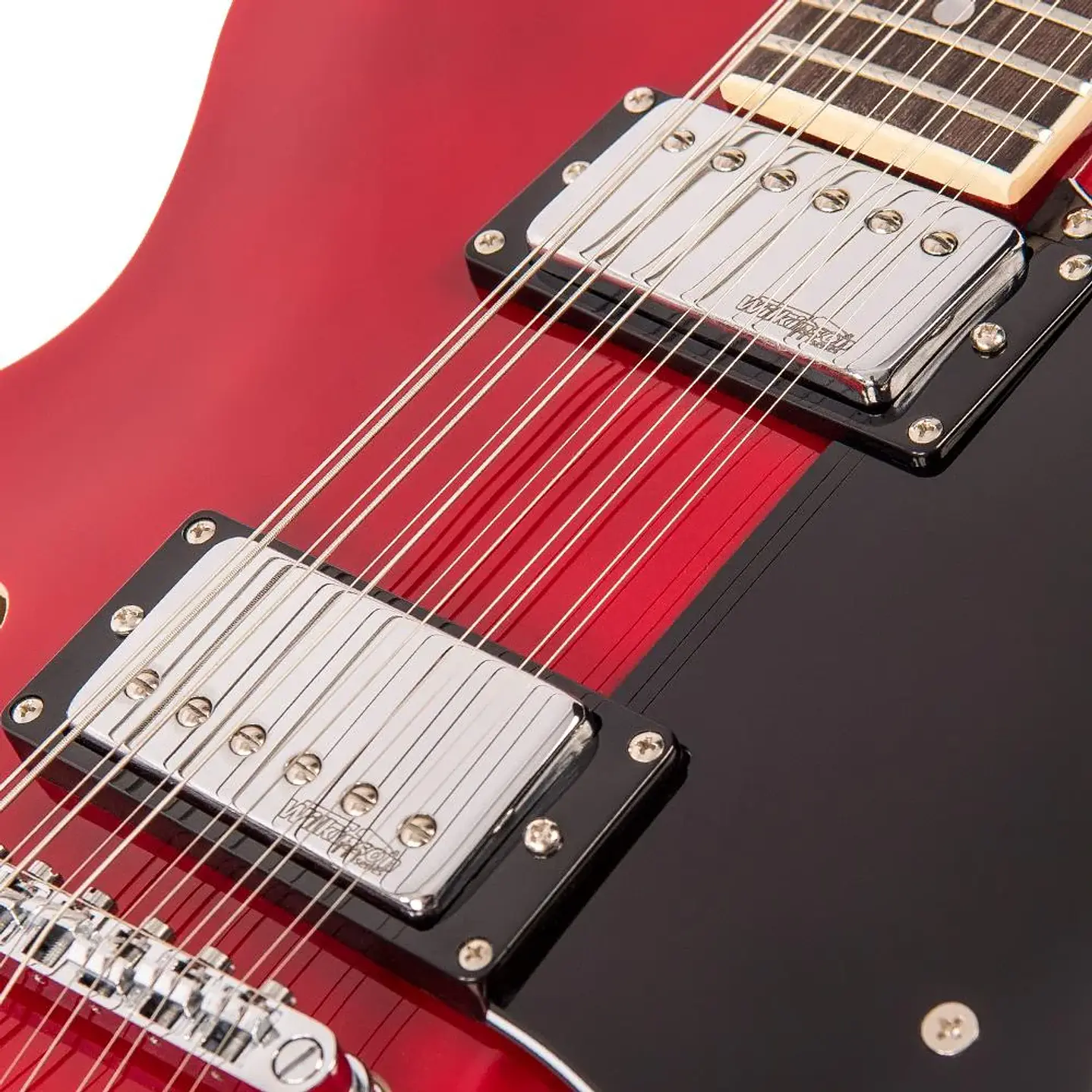 Guitarra Eléctrica Semiacústica Vintage VSA500CR-12 12 Cuerdas Cherry Red 8