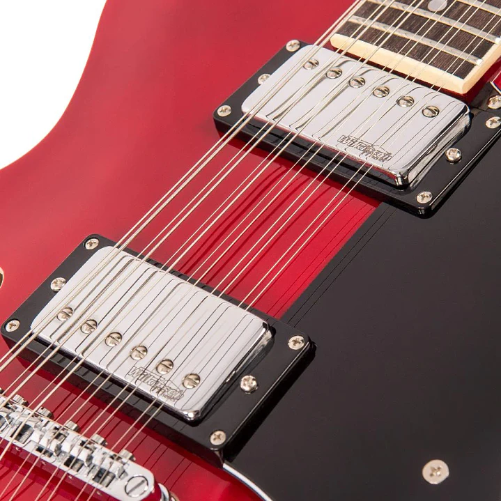 Guitarra Eléctrica Semiacústica Vintage VSA500CR-12 12 Cuerdas Cherry Red 8