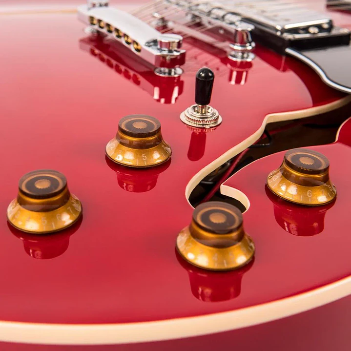 Guitarra Eléctrica Semiacústica Vintage VSA500CR-12 12 Cuerdas Cherry Red 9