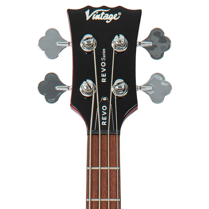 Bajo Eléctrico Vintage REVO Callan VRB70CR See Thru Cherry Red 7