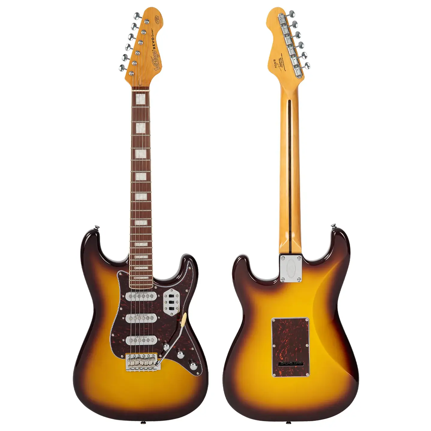 Guitarra Eléctrica Vintage REVO Deluxe VRX6CAP Cappuchino 3