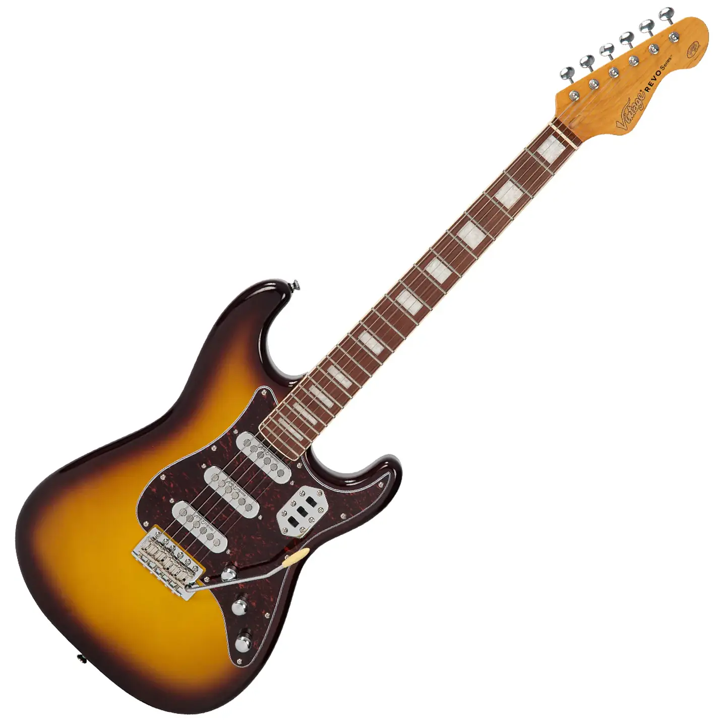 Guitarra Eléctrica Vintage REVO Deluxe VRX6CAP Cappuchino 1