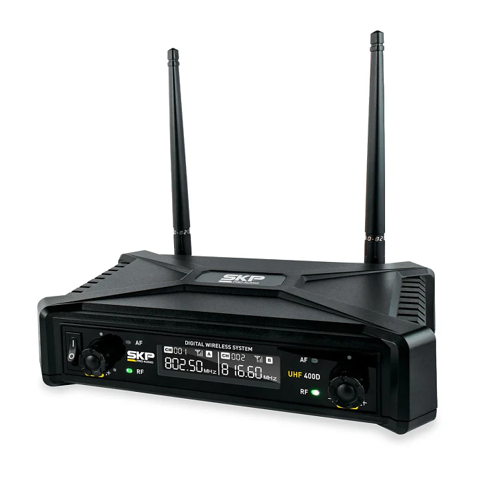 Kit Micrófono Inalámbrico SKP UHF-400D Mano, Cintillo y Solapa 3