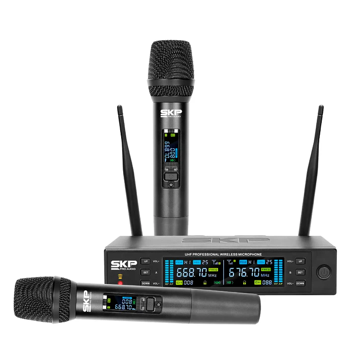Sistema de 2 Micrófonos Inalámbricos SKP Clarity II UHF 1