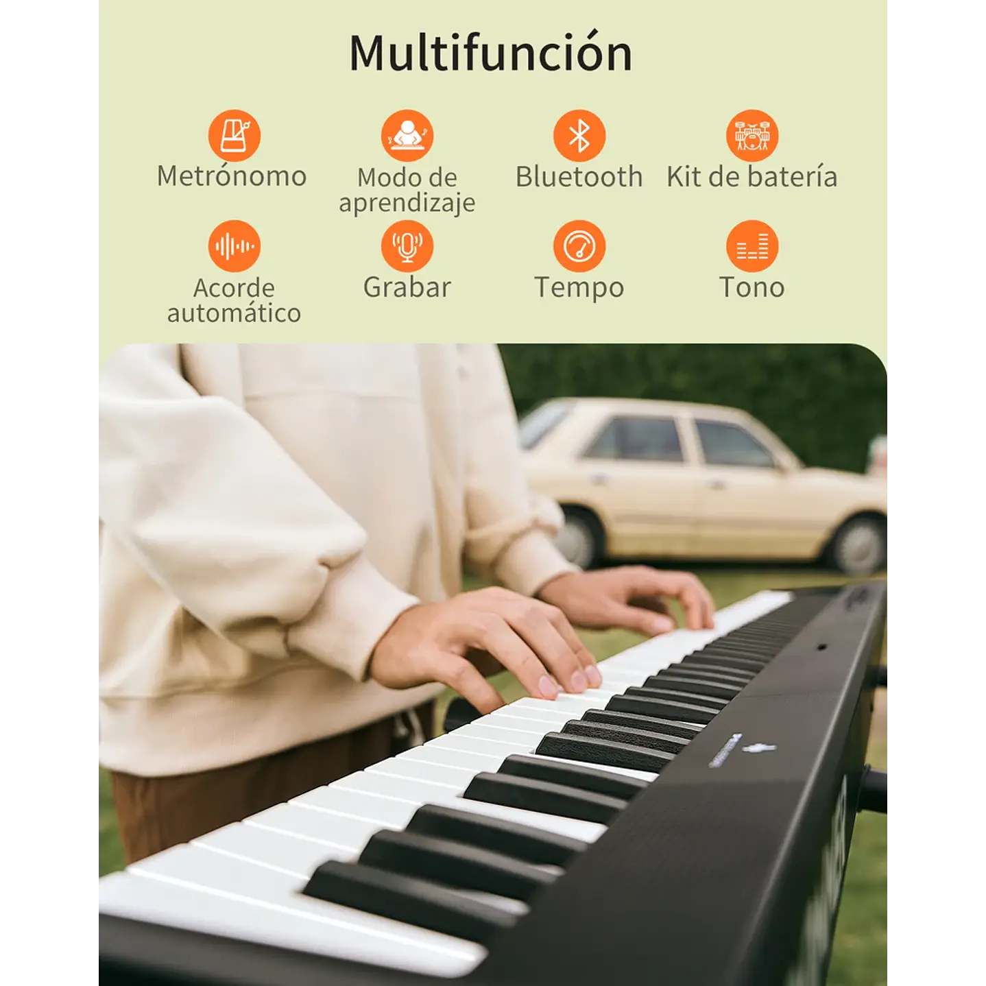 Pack Piano Digital Plegable Donner DP-10 88 Teclas Negro 3