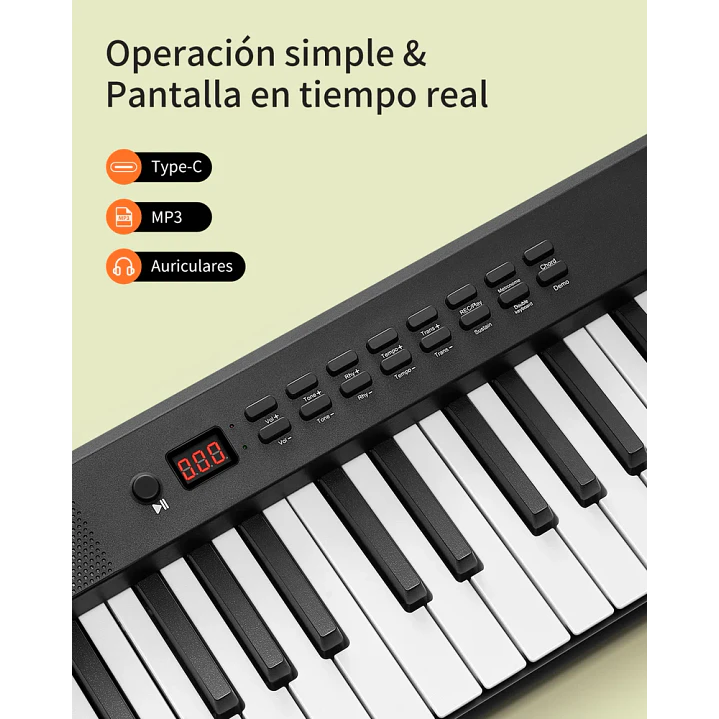 Pack Piano Digital Plegable Donner DP-10 88 Teclas Negro 6