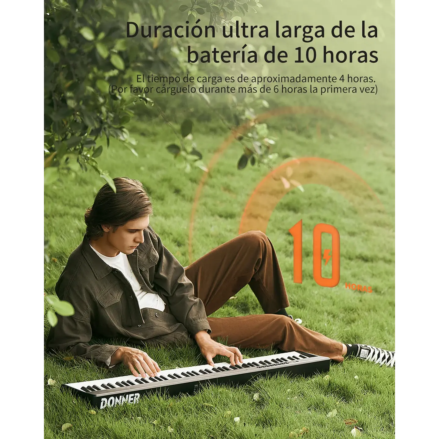 Pack Piano Digital Plegable Donner DP-10 88 Teclas Negro 7
