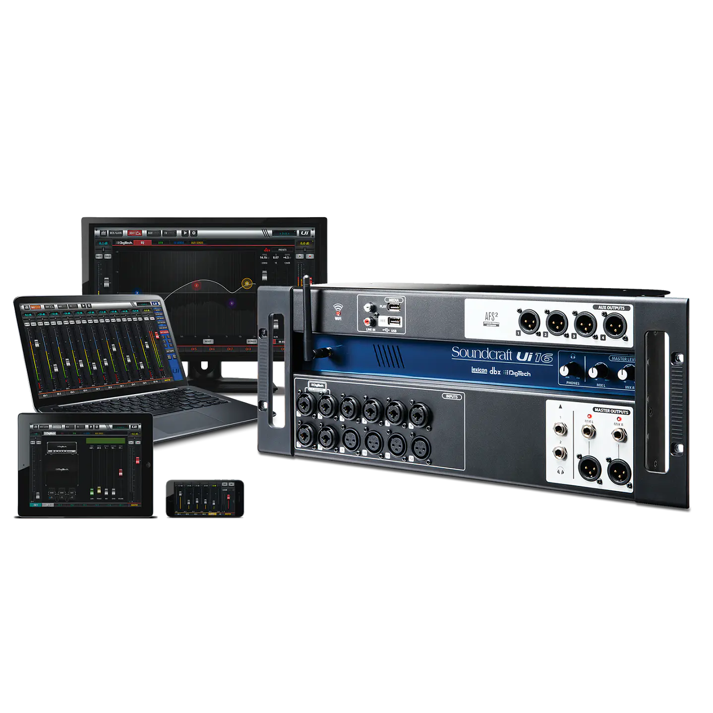 Consola Digital Soundcraft Ui16 de 16 Canales con Control Wi-Fi 2