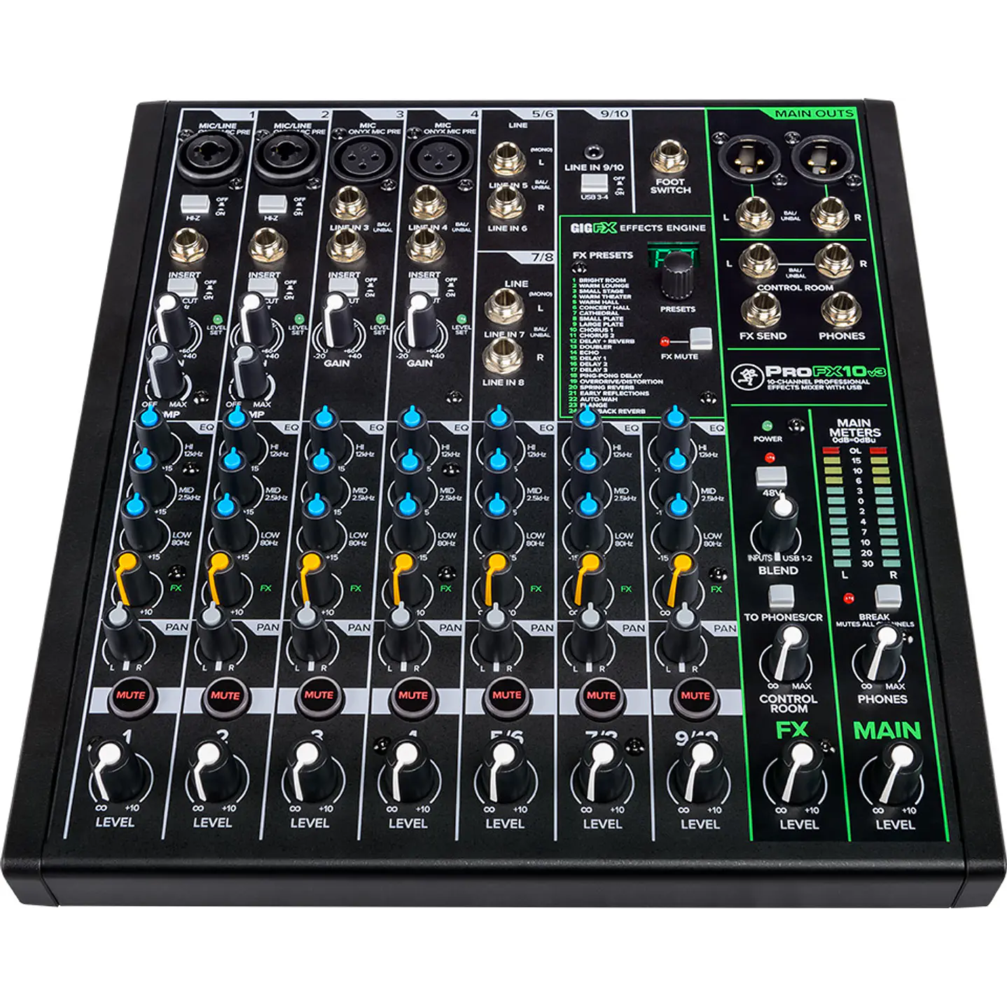 Consola Análoga Mackie ProFX10v3 de 10 Canales con USB y Efectos 2
