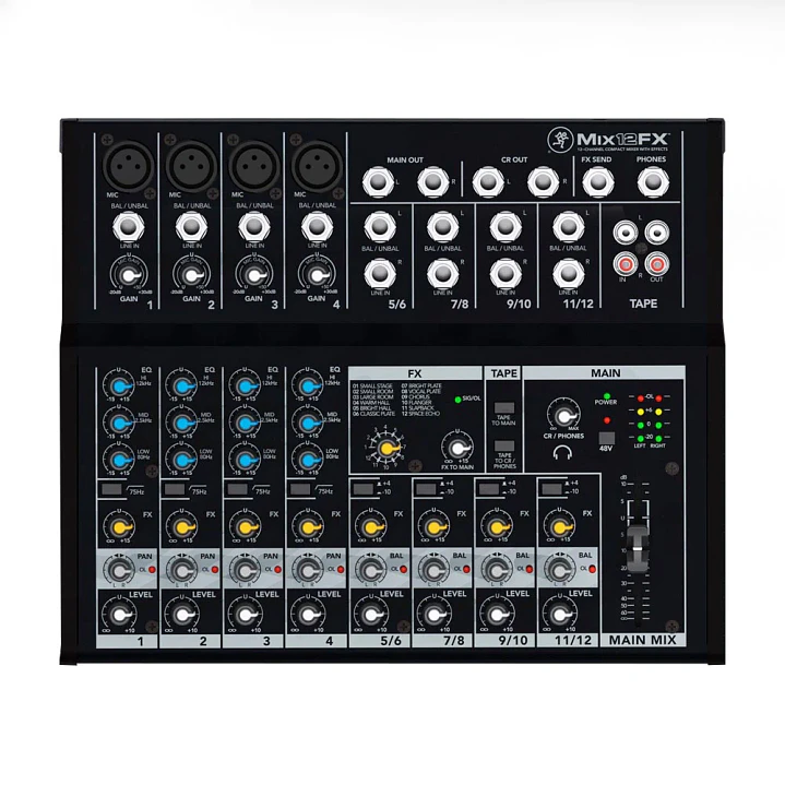 Consola Análoga Mackie Mix12FX de 12 Canales con Efectos 1