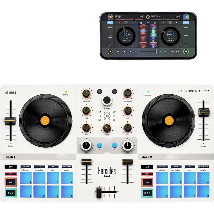 Controlador DJ Inalámbrico Hercules DJControl Mix Ultra para Celular y Tablet 3