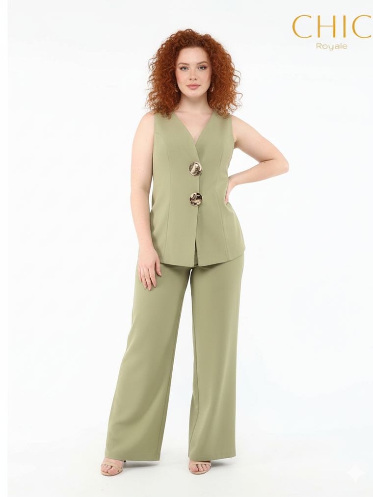 SET DE DAMA BEIGE BOTONES GRANDES 2