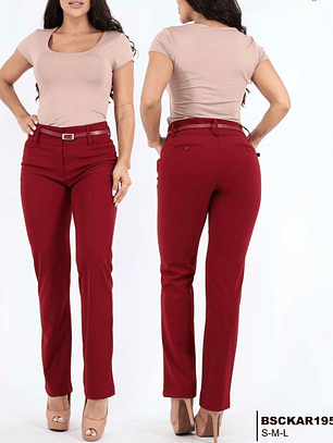 PANTALON VINOTINTO CON CORREA A JUEGO 