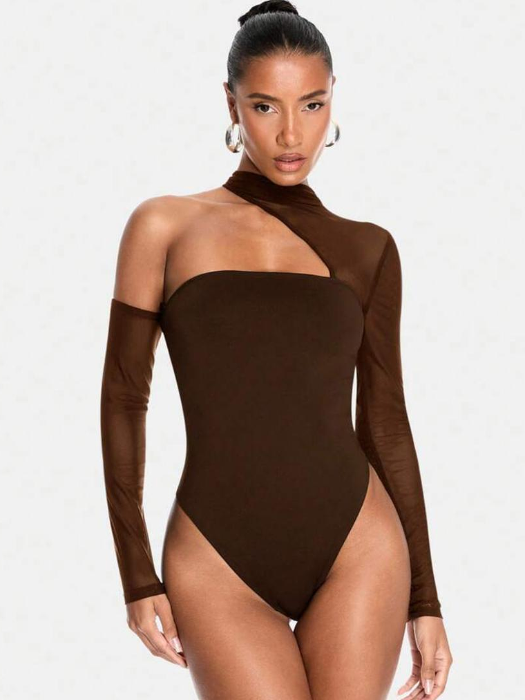 BODY CON MANGAS Y CUELLO CON ESCOTE ASIMETRICO 1