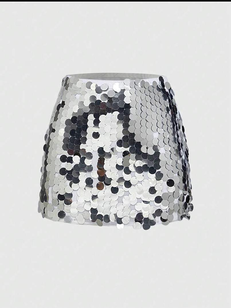 FALDA DE LENTEJUELAS GRANDES CORTA 1