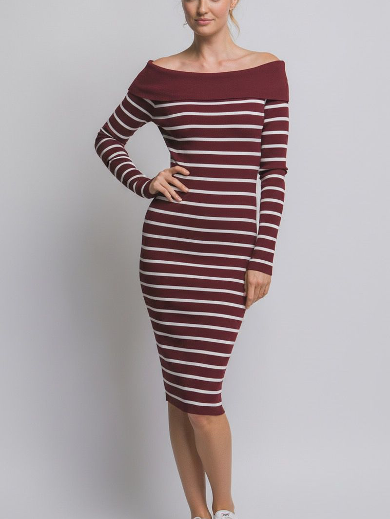 VESTID A RAYAS DE HOMBROS CAIDOS  2