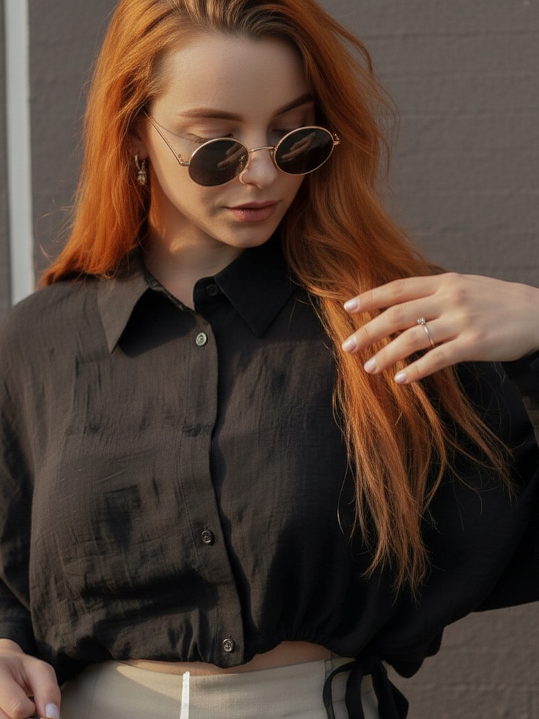 CAMISA CORTA MANGA LARGA DE LINO 1