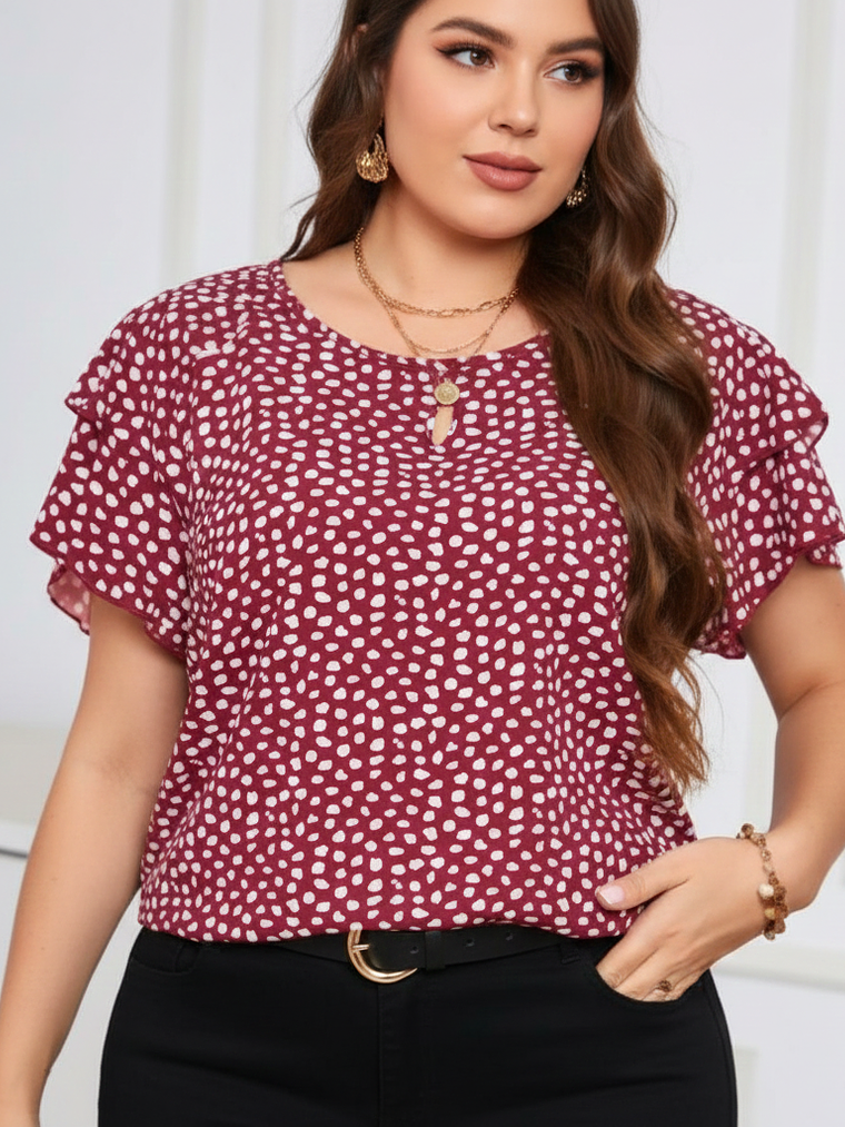 BLUSA SEÑORIAL TALLA PLUS DE ESTAMPADO 1