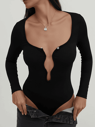 BODY CON ESCOTE PROFUNDO MANGA LARGA 