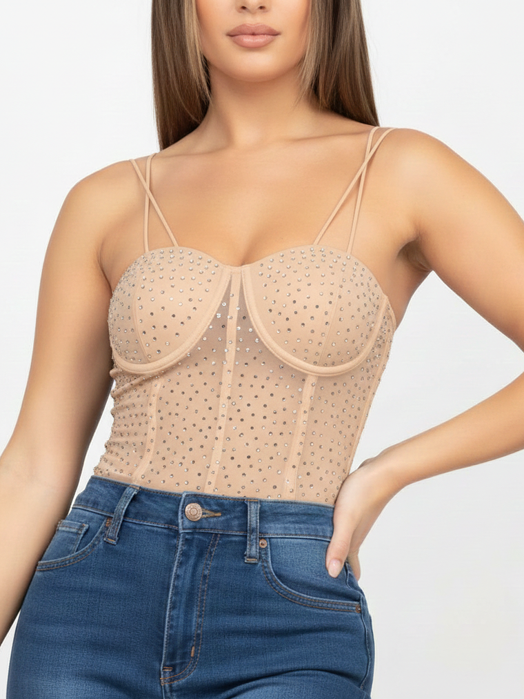 BODY ESCOTADO CON BRILLOS CEÑIDO AL CUERPO 2