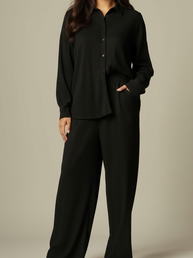 SET OVERSIZE DE TELA ACANALADA MANGA LARGA 2