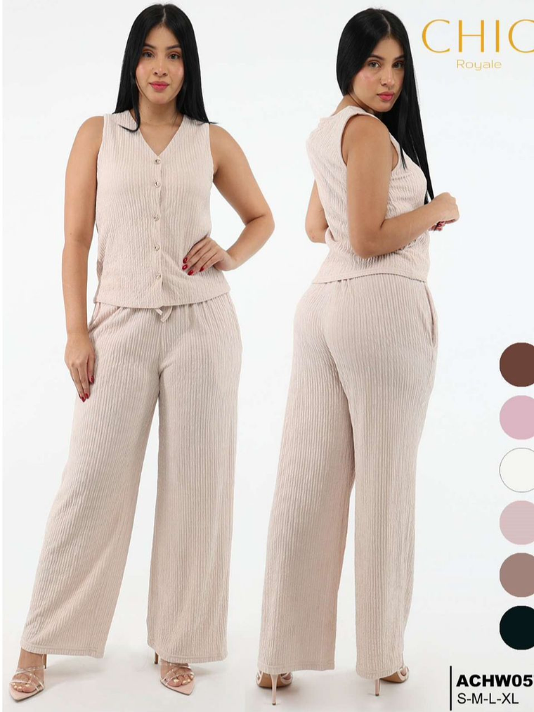 SET SEMI FORMAL DE CHALECO Y PANTALON LARGO  1