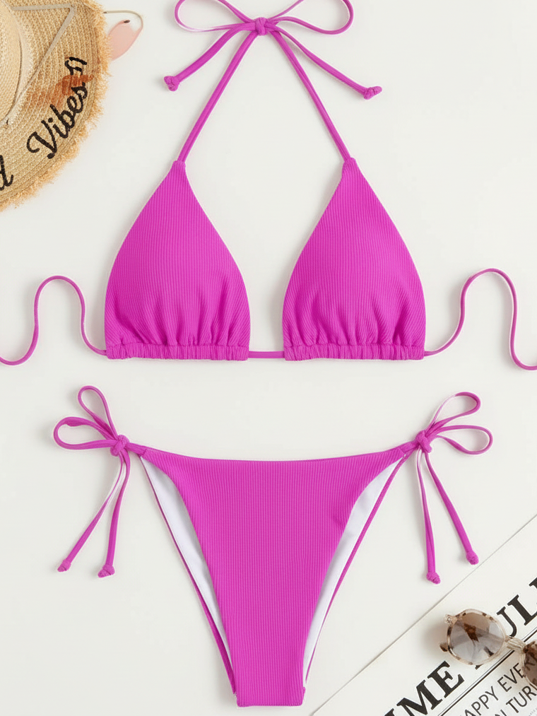 TRAJE DE BAÑO NEON BASICO DE DOS PIEZAS  2