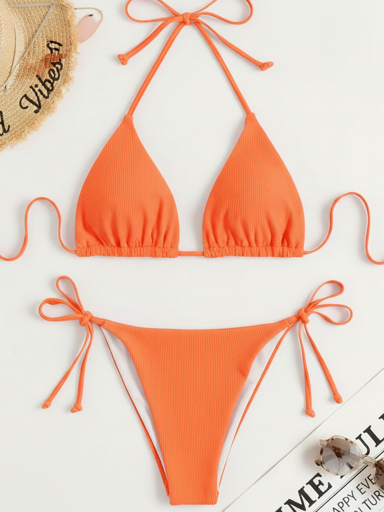 TRAJE DE BAÑO NEON BASICO DE DOS PIEZAS  3