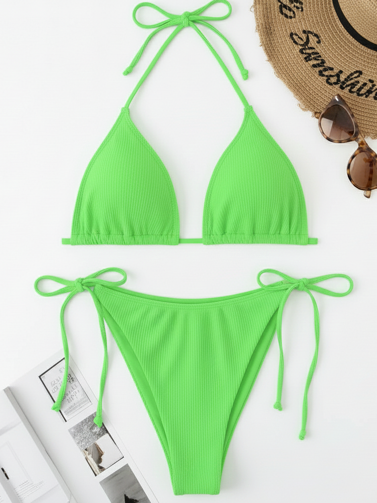 TRAJE DE BAÑO NEON BASICO DE DOS PIEZAS  4