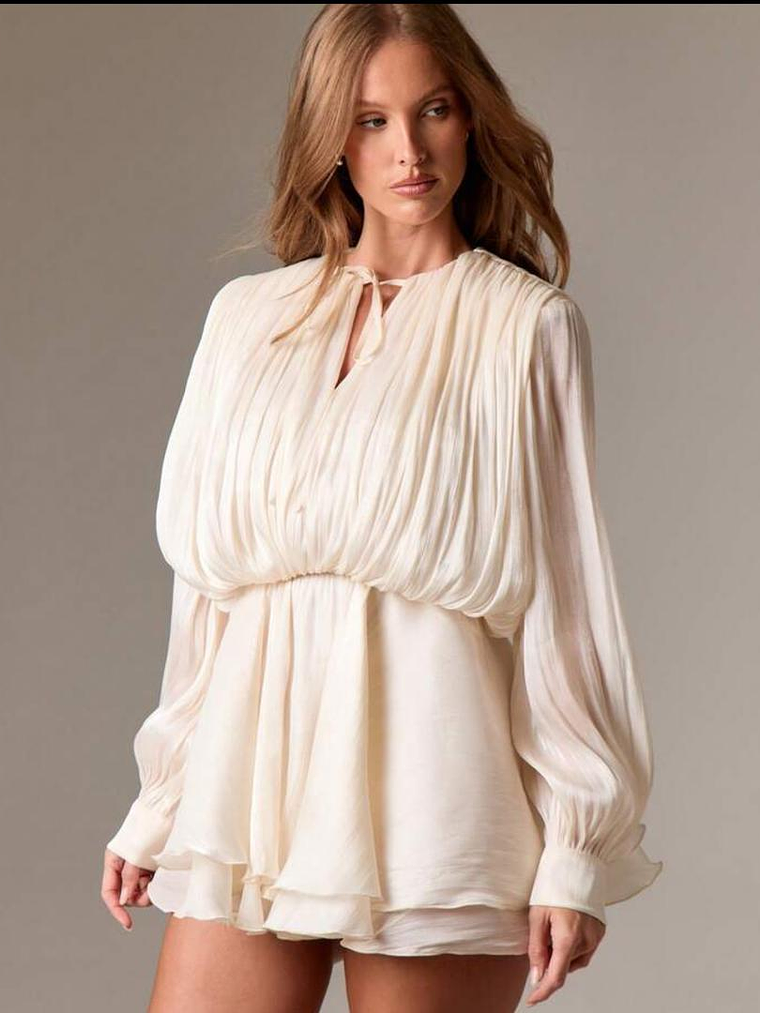 VESTIDO MANGA LARGA ESTILO BURBUJA CORTO 1