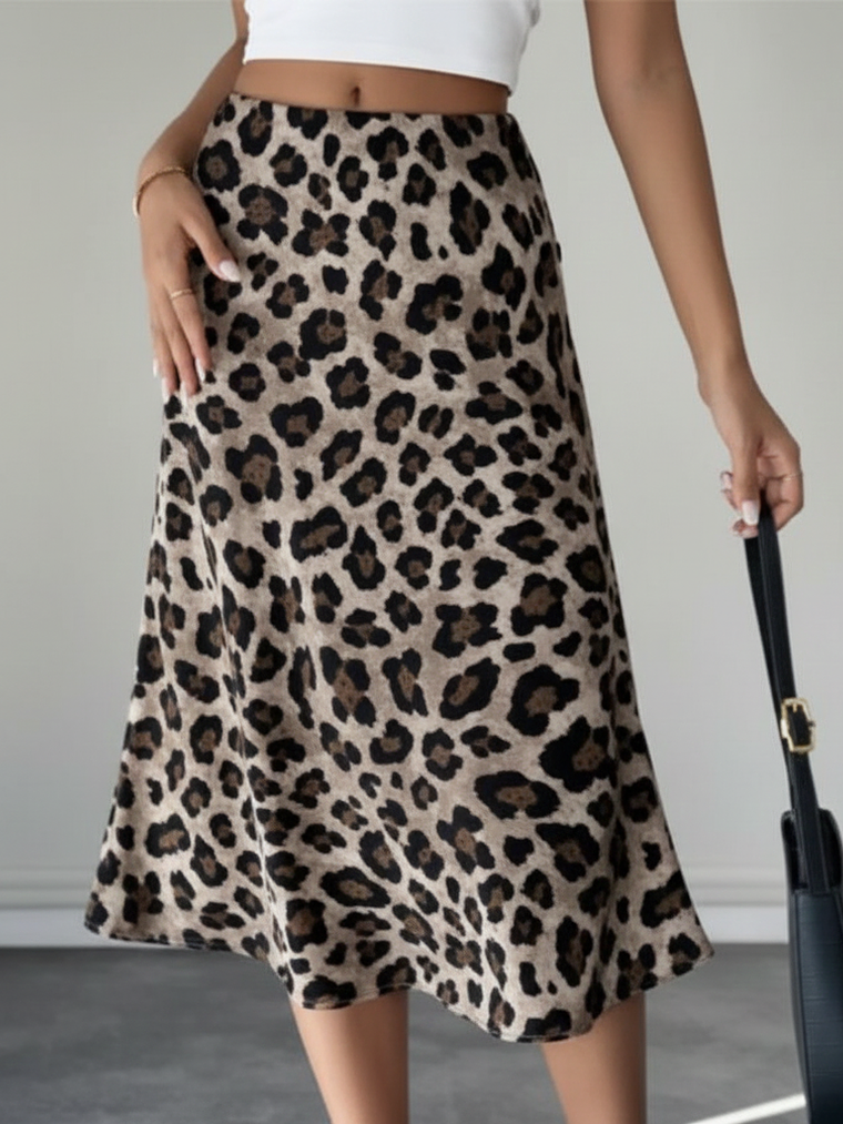FALDA HASTA LA RODILLA CON ANIMAL PRINT  1