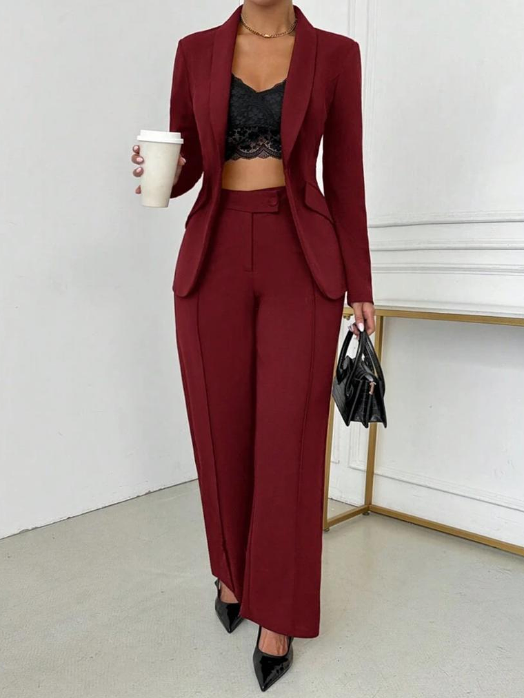 SET DE BLAZER Y PANTALON CORTE ALTO 1