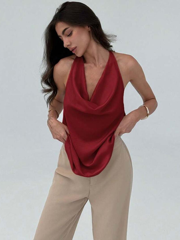 BLUSA CON ESCOTE EN V PROFUNDO ELEGANTE 1
