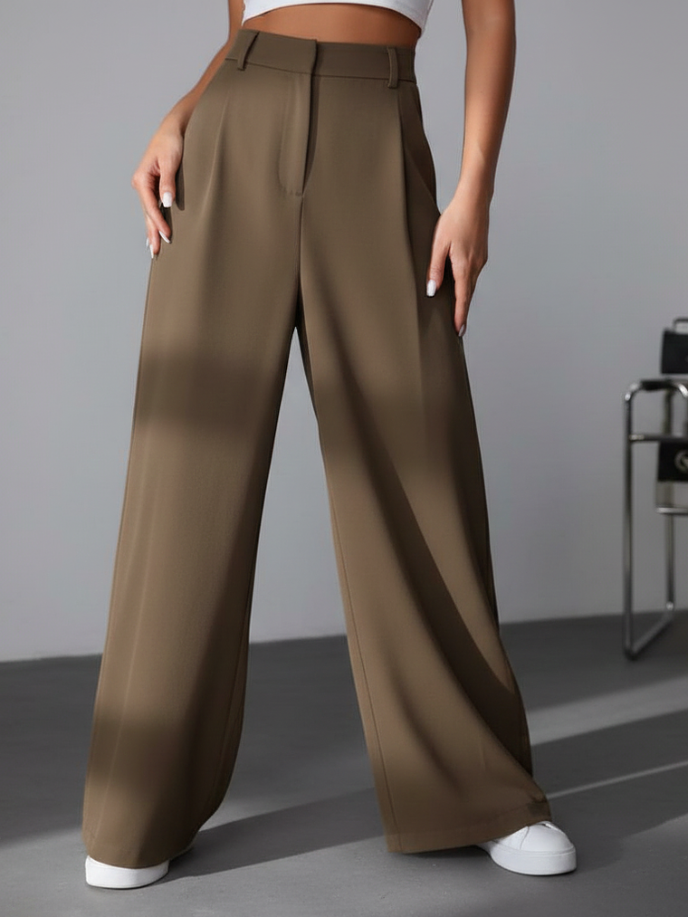 PANTALON CORTE RECTO ALTO CON PLICES  1