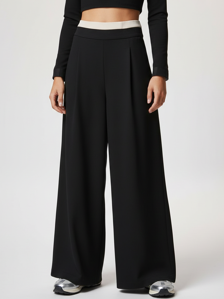 PANTALON DE PRETINA ALTA DOBLE CORTE RECTO  1