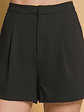 SHORT DE VESTIR CORTO DE PRETINA ALTA CON PLICES  - Miniatura 2