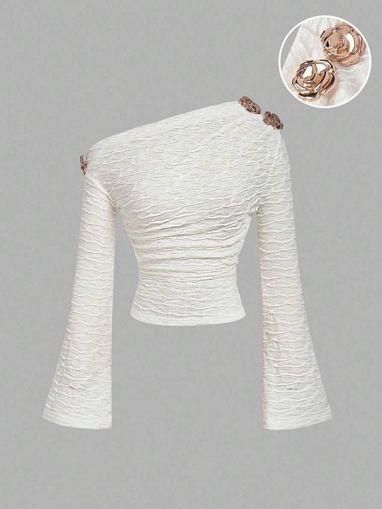 BLUSA MANGALA LARGA ELEGANTE CON APLIQUES 1