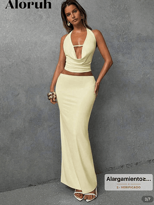 CONJUNTO DE TOP Y FALDA AJUSTADA 